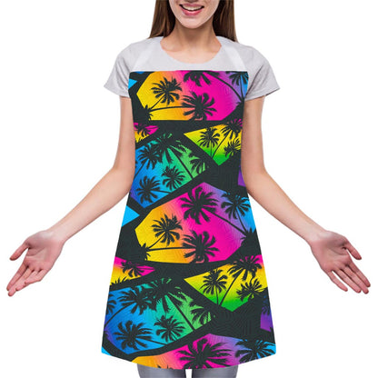 EDM Beach Palm Tree Pattern Print Adjustable Apron