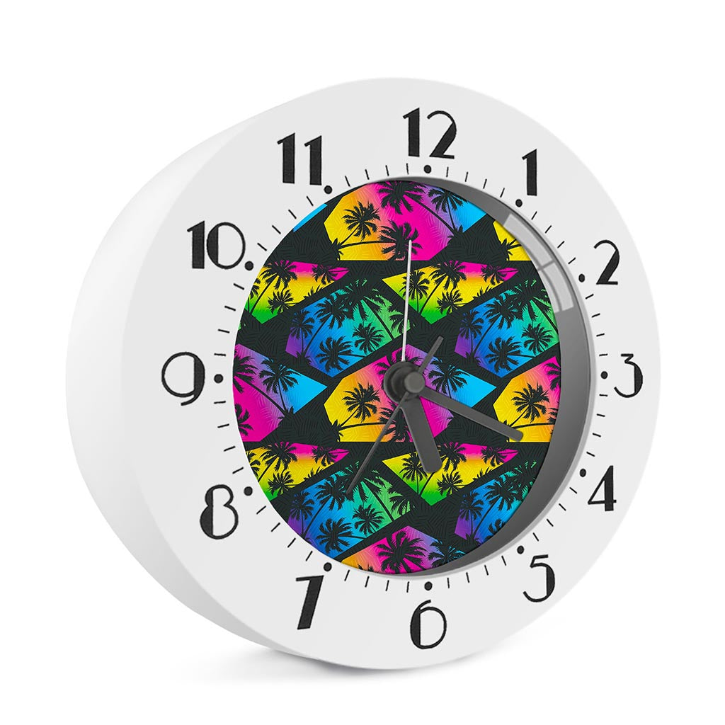 EDM Beach Palm Tree Pattern Print Alarm Clock