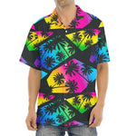 EDM Beach Palm Tree Pattern Print Aloha Shirt