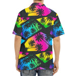 EDM Beach Palm Tree Pattern Print Aloha Shirt