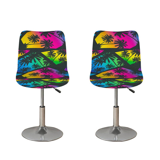 EDM Beach Palm Tree Pattern Print Bar Stool Covers