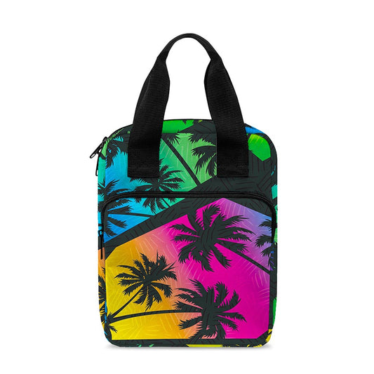 EDM Beach Palm Tree Pattern Print Bible Tote Bag