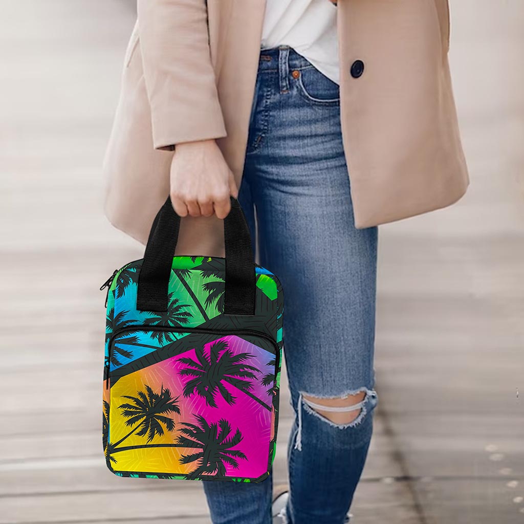 EDM Beach Palm Tree Pattern Print Bible Tote Bag