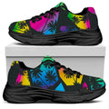 EDM Beach Palm Tree Pattern Print Black Chunky Shoes