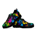 EDM Beach Palm Tree Pattern Print Black Running Shoes