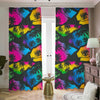 EDM Beach Palm Tree Pattern Print Blackout Pencil Pleat Curtains