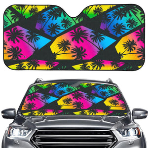 EDM Beach Palm Tree Pattern Print Car Windshield Sun Shade