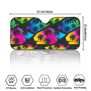 EDM Beach Palm Tree Pattern Print Car Windshield Sun Shade