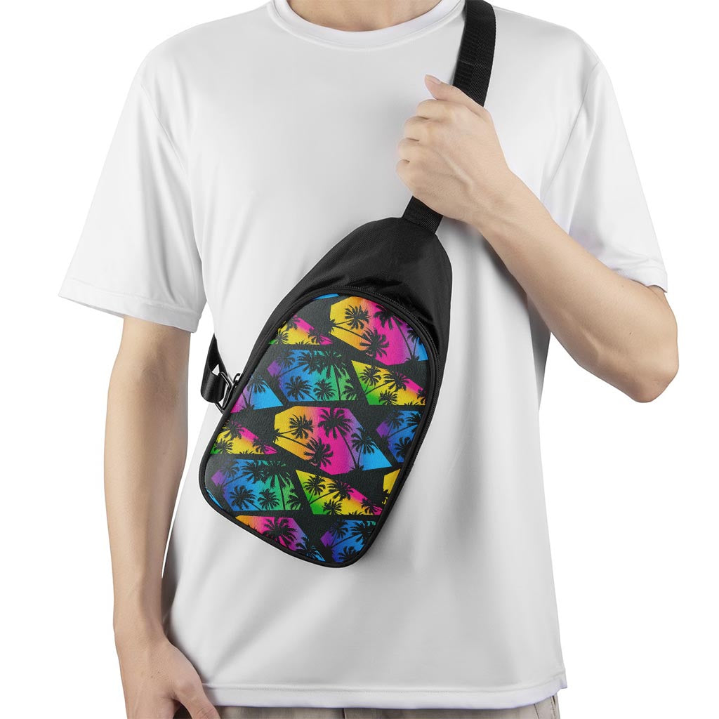 EDM Beach Palm Tree Pattern Print Chest Bag