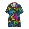 EDM Beach Palm Tree Pattern Print Cotton Hawaiian Shirt