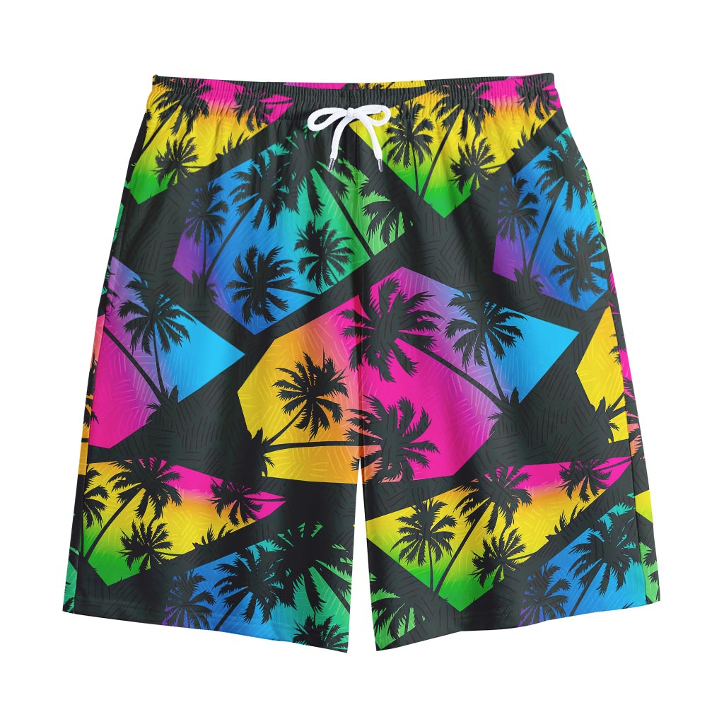 EDM Beach Palm Tree Pattern Print Cotton Shorts