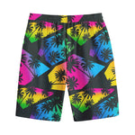 EDM Beach Palm Tree Pattern Print Cotton Shorts