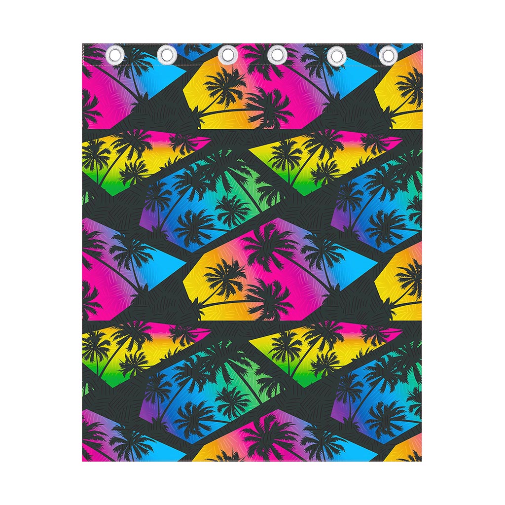 EDM Beach Palm Tree Pattern Print Curtain