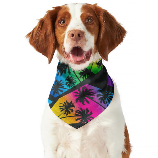EDM Beach Palm Tree Pattern Print Dog Bandana