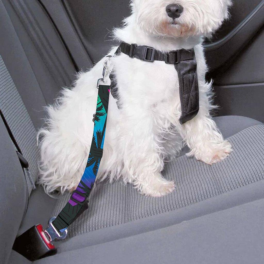 EDM Beach Palm Tree Pattern Print Dog Seat Belt