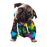 EDM Beach Palm Tree Pattern Print Dog Zip Up Hoodie
