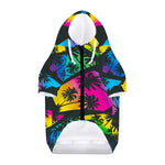 EDM Beach Palm Tree Pattern Print Dog Zip Up Hoodie
