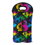 EDM Beach Palm Tree Pattern Print Double Neoprene Wine Tote