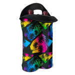 EDM Beach Palm Tree Pattern Print Double Neoprene Wine Tote