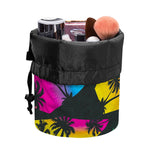 EDM Beach Palm Tree Pattern Print Drawstring Makeup Bag