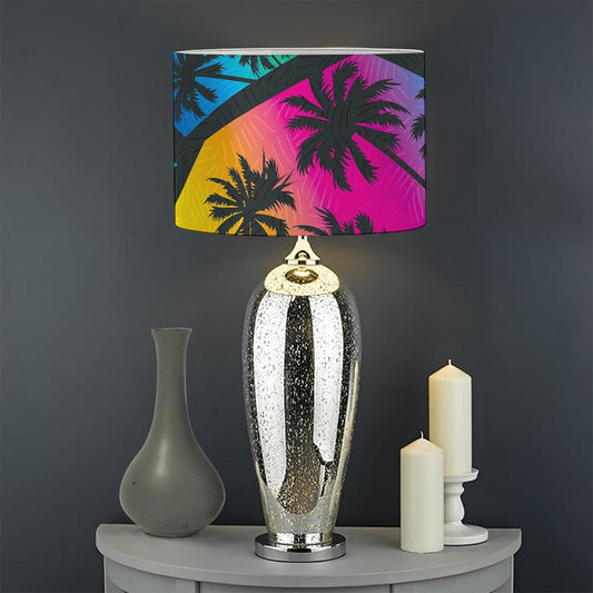 EDM Beach Palm Tree Pattern Print Drum Lamp Shade