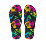 EDM Beach Palm Tree Pattern Print Flip Flops