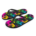 EDM Beach Palm Tree Pattern Print Flip Flops