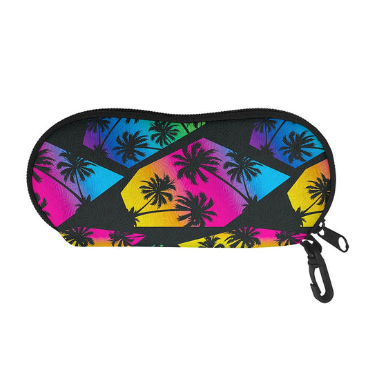 EDM Beach Palm Tree Pattern Print Glasses Case