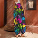 EDM Beach Palm Tree Pattern Print Harem Pants