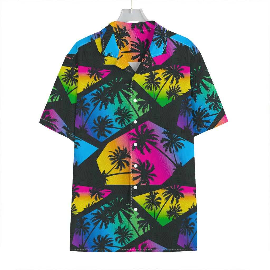 EDM Beach Palm Tree Pattern Print Hawaiian Shirt