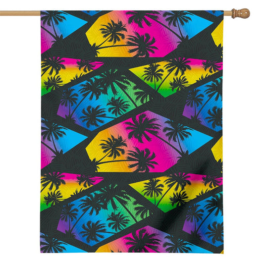 EDM Beach Palm Tree Pattern Print House Flag
