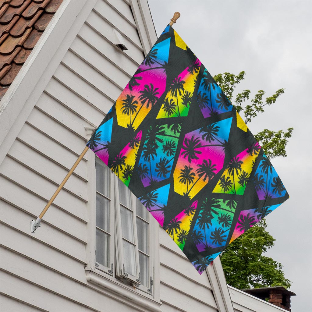 EDM Beach Palm Tree Pattern Print House Flag