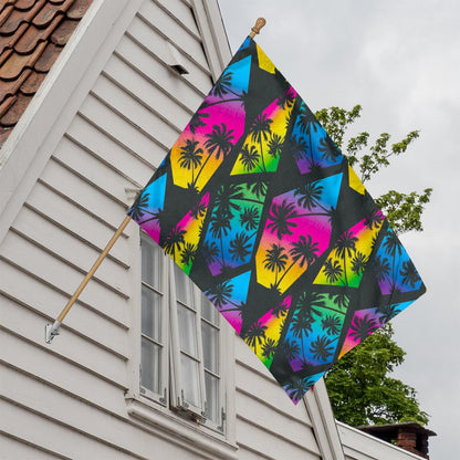 EDM Beach Palm Tree Pattern Print House Flag