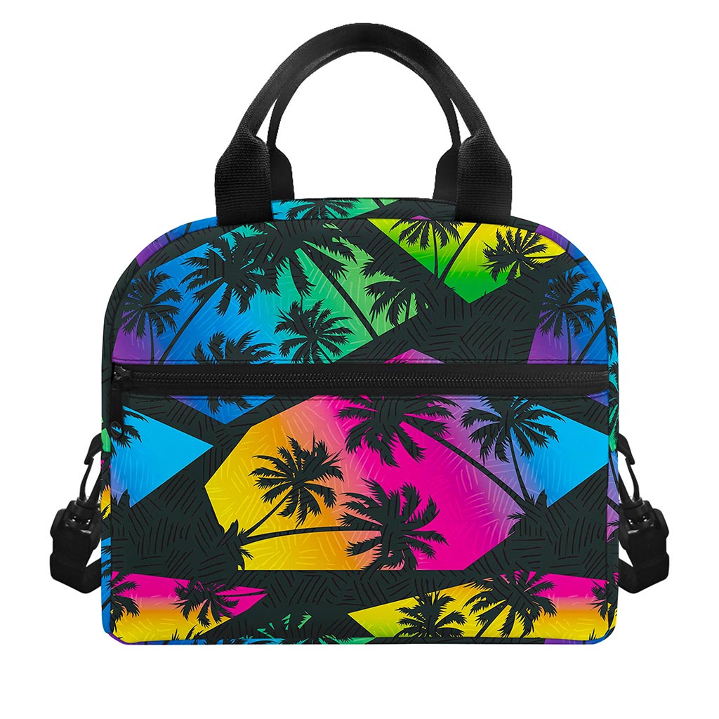 EDM Beach Palm Tree Pattern Print Insulated Lunch Bag