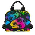 EDM Beach Palm Tree Pattern Print Insulated Lunch Bag