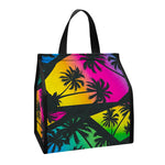 EDM Beach Palm Tree Pattern Print Insulated Lunch Tote