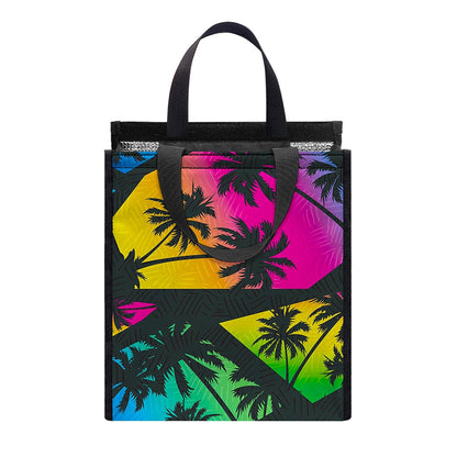 EDM Beach Palm Tree Pattern Print Insulated Lunch Tote