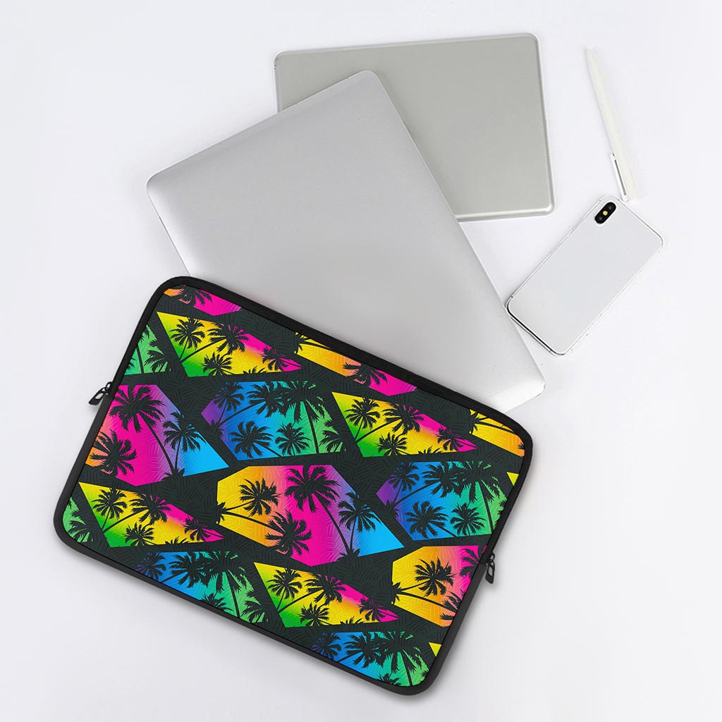 EDM Beach Palm Tree Pattern Print Laptop Sleeve