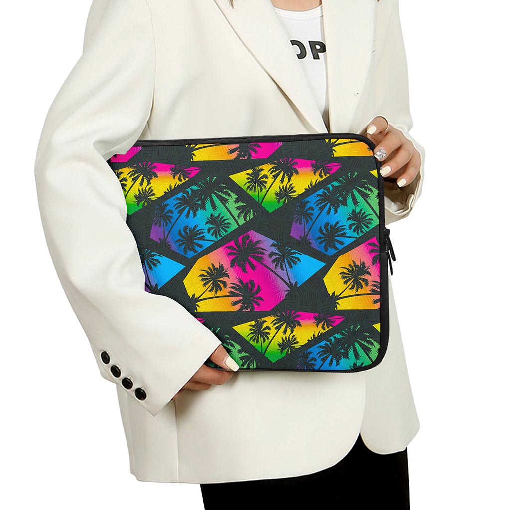EDM Beach Palm Tree Pattern Print Laptop Sleeve
