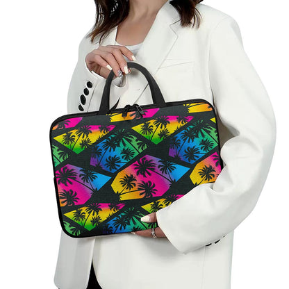 EDM Beach Palm Tree Pattern Print Laptop Sleeve With Handle