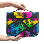 EDM Beach Palm Tree Pattern Print Leather Bible Cover