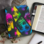 EDM Beach Palm Tree Pattern Print Leather Bible Cover