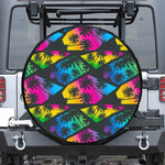 EDM Beach Palm Tree Pattern Print Leather Spare Tire Cover