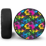 EDM Beach Palm Tree Pattern Print Leather Spare Tire Cover