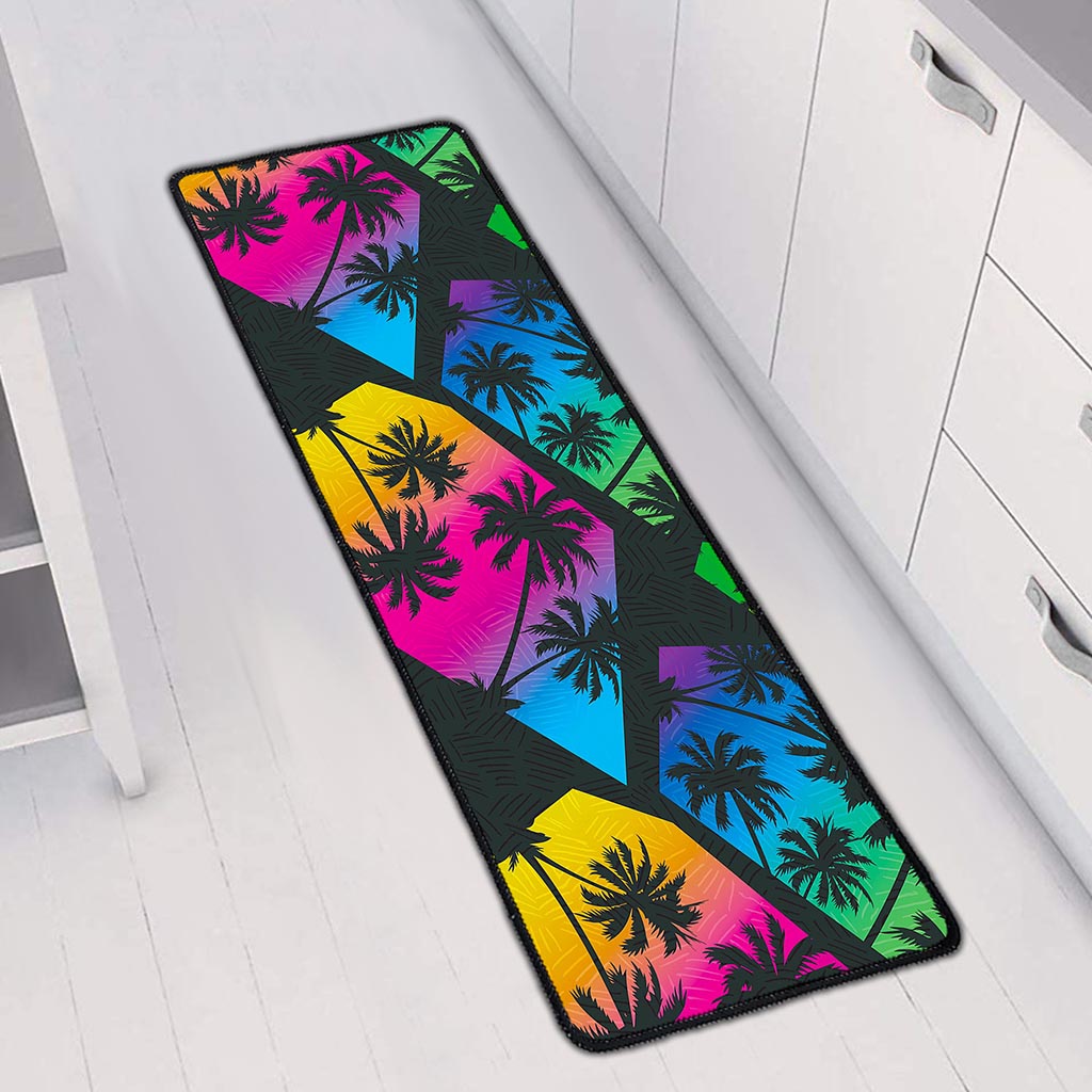 EDM Beach Palm Tree Pattern Print Long Kitchen Mat