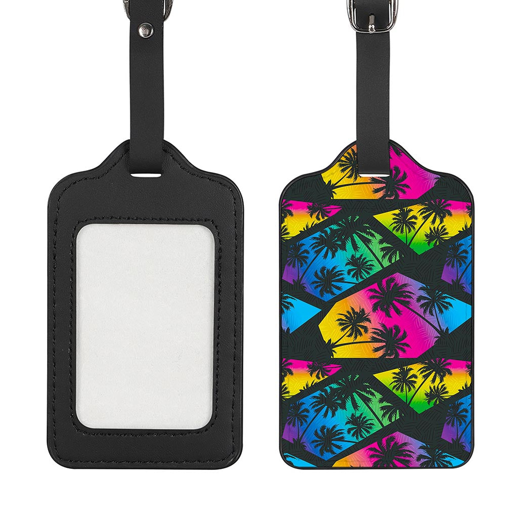 EDM Beach Palm Tree Pattern Print Luggage Tag