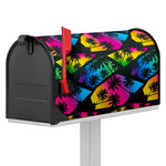 EDM Beach Palm Tree Pattern Print Mailbox Cover