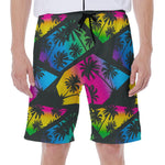 EDM Beach Palm Tree Pattern Print Men's Beach Shorts