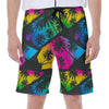 EDM Beach Palm Tree Pattern Print Men's Beach Shorts