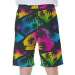 EDM Beach Palm Tree Pattern Print Men's Beach Shorts